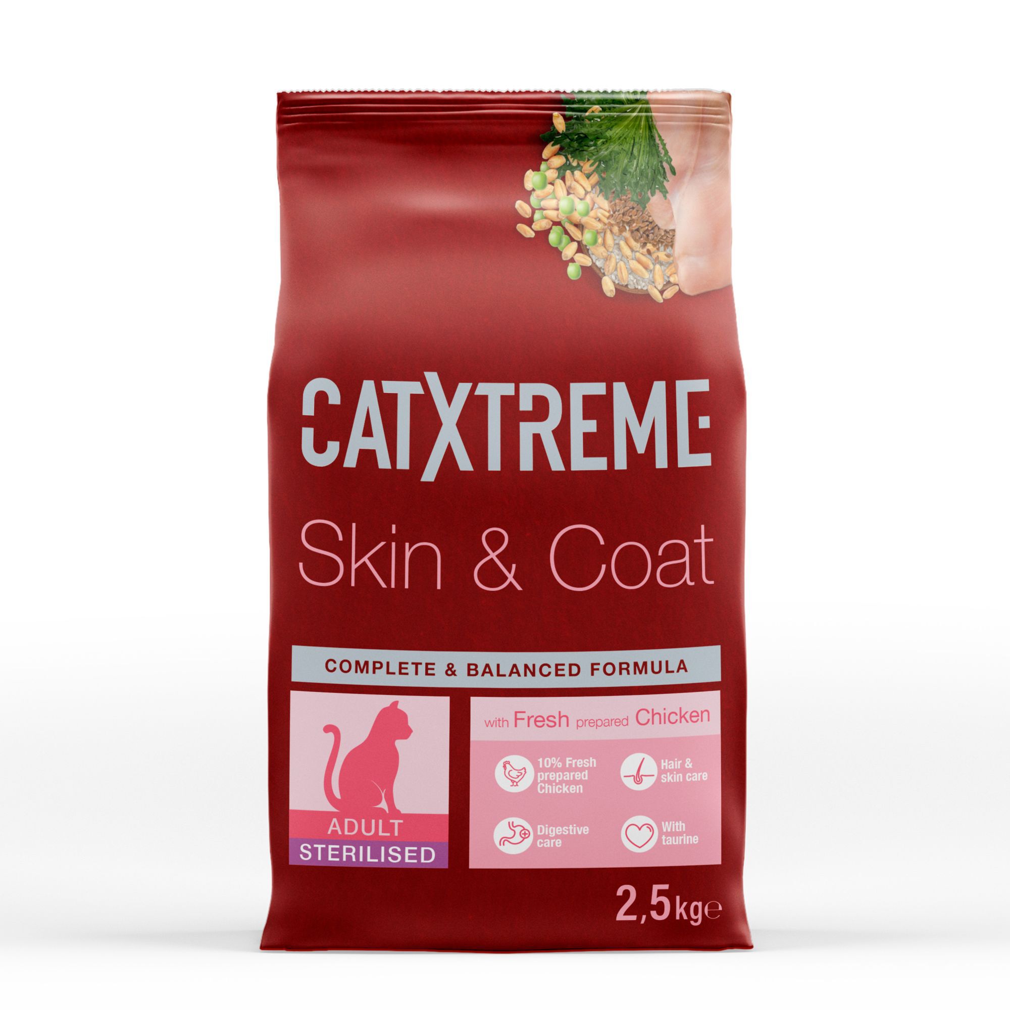 Catxtreme - Croquettes Skin & Coat pour Chat Adulte St&eacute;rilis&eacute; - 2,5kg Image num&eacute;ro 1