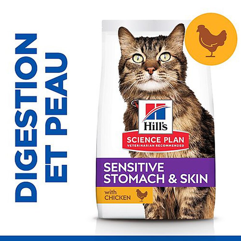 Hill's Science Plan - Sensitive Stomach & Skin Croquettes Pour Chat Au Poulet  -  1,5kg Image numéro 4 Hill's Science Plan - Sensitive Stomach & Skin Croquettes Pour Chat Au Poulet  -  1,5kg Image numéro 4