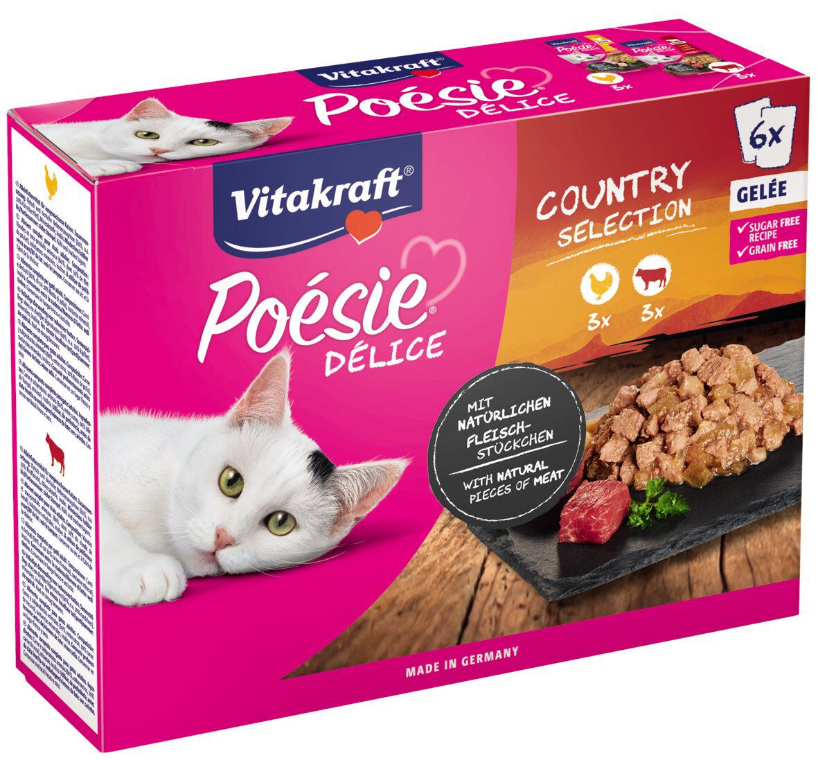 Vitakraft - Multipack Po&eacute;sie D&eacute;lice en Gel&eacute;e &agrave; la Viande pour Chat - 6x85g Image num&eacute;ro 1