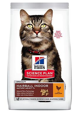 Hill's Science Plan - Croquettes Boules de Poils au Poulet pour Chat Sénior - 1,5Kg
