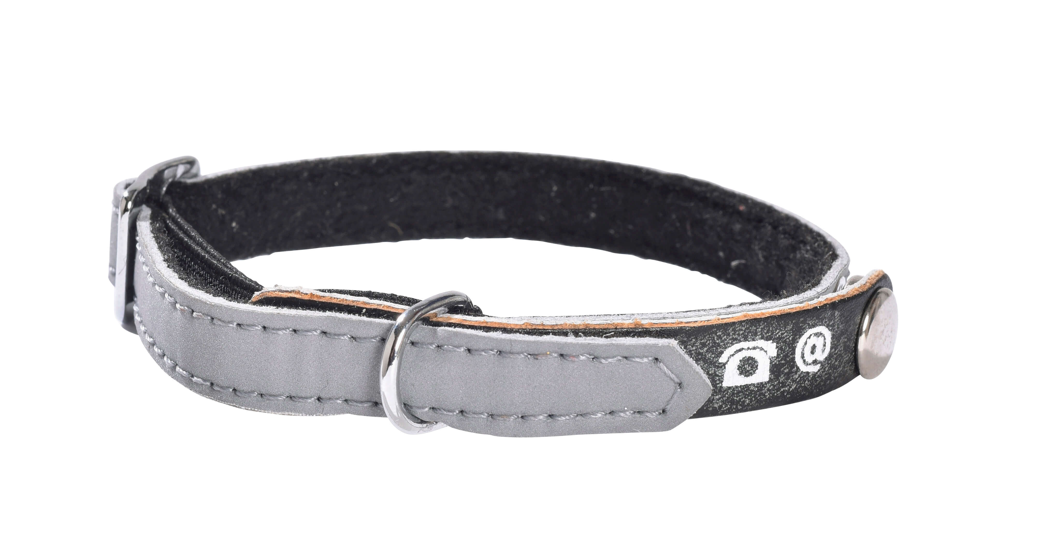 Bobby - Collier PORTE-ADRESSE R&eacute;fl&eacute;chissant pour Chat - Gris Image num&eacute;ro 1