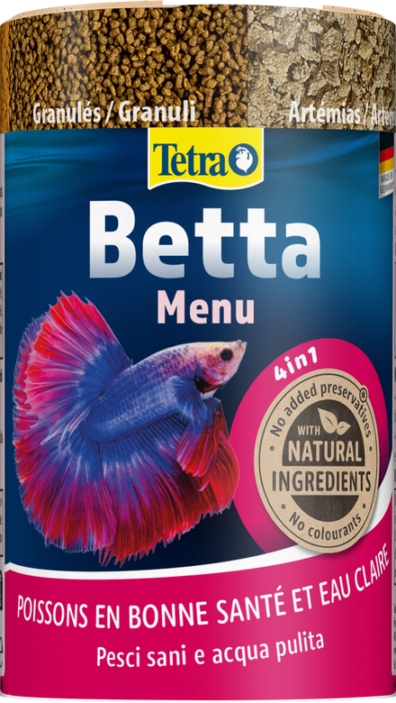 Tetra - Aliment Complet Betta Menu 4en1 pour Poissons Combattants - 100ml Image numéro 1 Tetra - Aliment Complet Betta Menu 4en1 pour Poissons Combattants - 100ml Image numéro 1