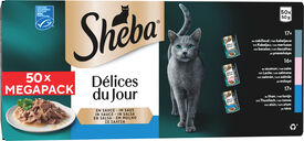 Sheba - P&acirc;t&eacute;e en Sauce D&eacute;lices du Jour aux Poissons pour Chats - 50x50g