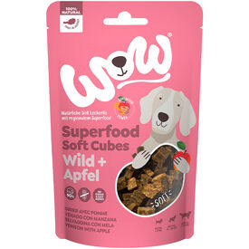 Wow - Friandises Cubes Superfood Gibier avec Pomme pour Chiens - 150g