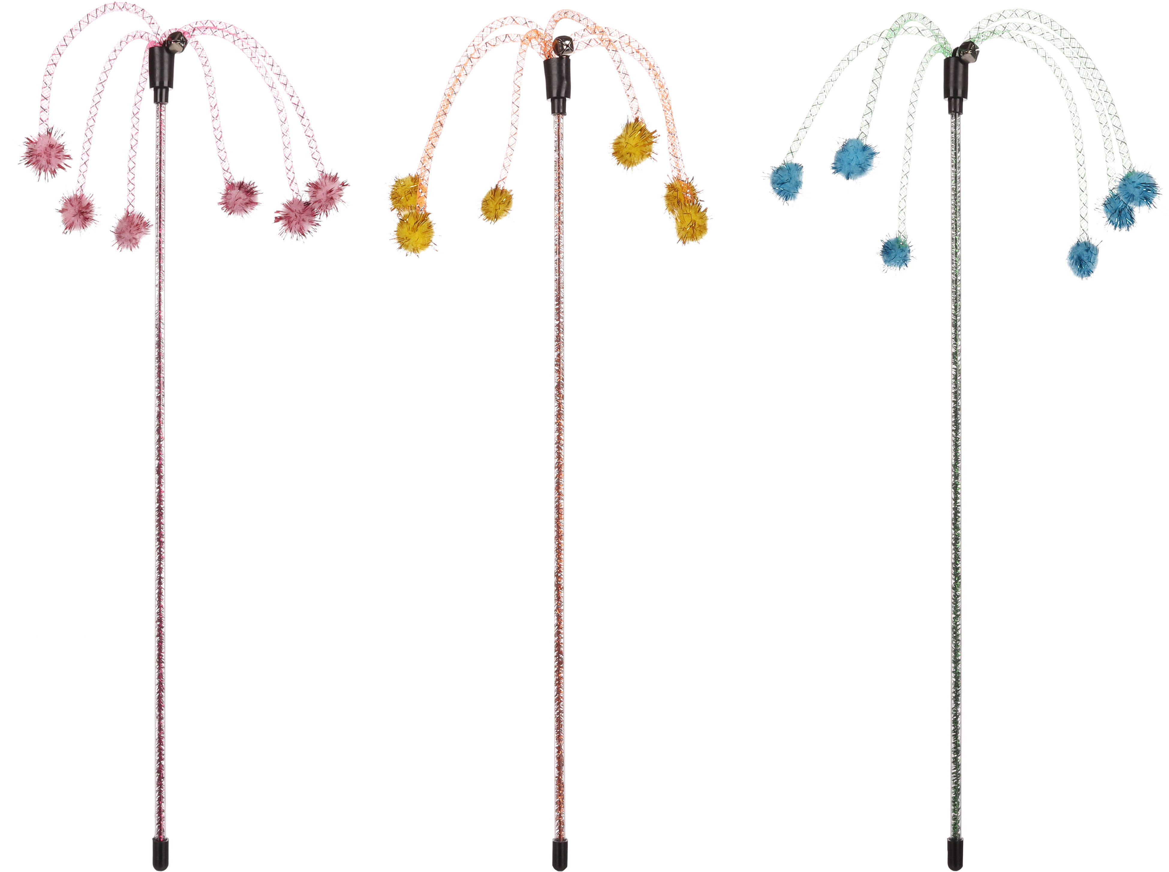 Flamingo - Jouet Canne &agrave; P&ecirc;che Glitty 6 Balles pour Chats - 42cm Image num&eacute;ro 1