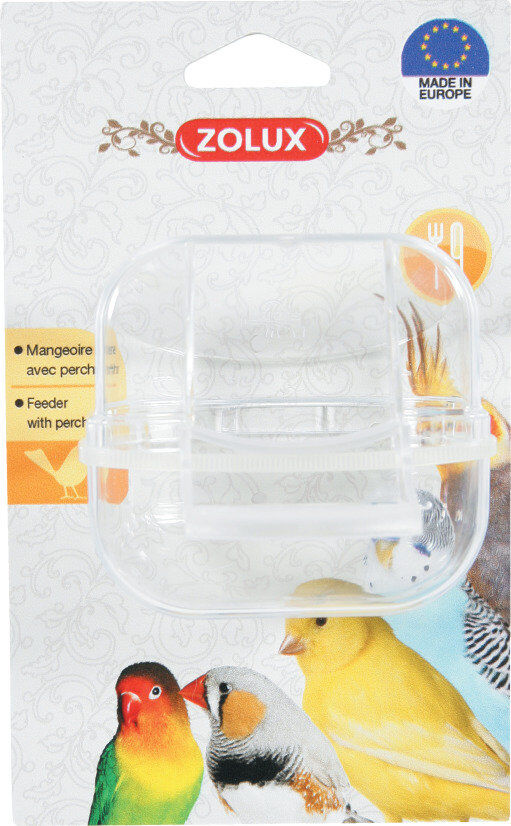 Zolux - Mangeoire Perchoir Transparent pour Oiseaux Image num&eacute;ro 1