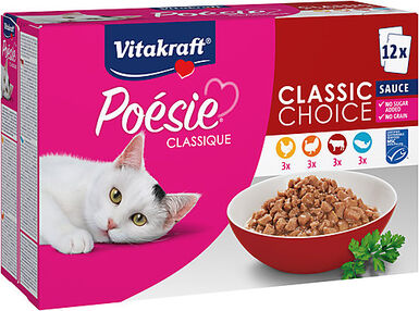 Vitakraft - Multipack Poésie Classique en Sauce Viande et Poisson - 12x85g