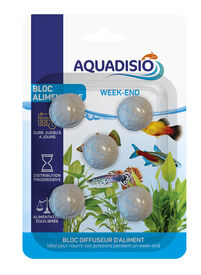 Aquadisio - 5 Bloc Alimentaire Weekend pour Poissons - 100g
