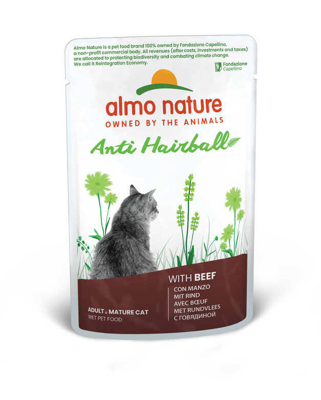 Almo Nature Holistic Fonctionnel - Anti-Hairball Bœuf Pochon 70 Gr image number null