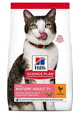 Hill's Science Plan - Croquettes Light au Poulet pour Chat Sénior - 1,5Kg