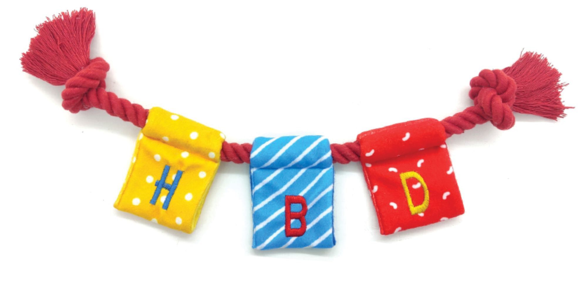 Animalis - Jouet Corde Anniversaire Fanions pour Chiens - 30cm Image num&eacute;ro 1