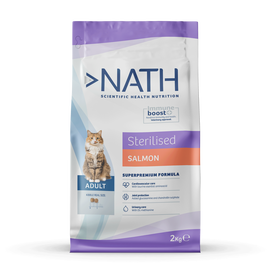 Nath - Croquettes au Saumon pour Chat Adulte St&eacute;rilis&eacute; - 2kg