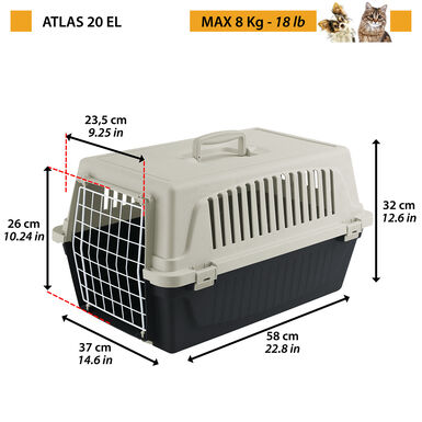 Ferplast - Panier de Transport Atlas 20 EL - Noir/Beige