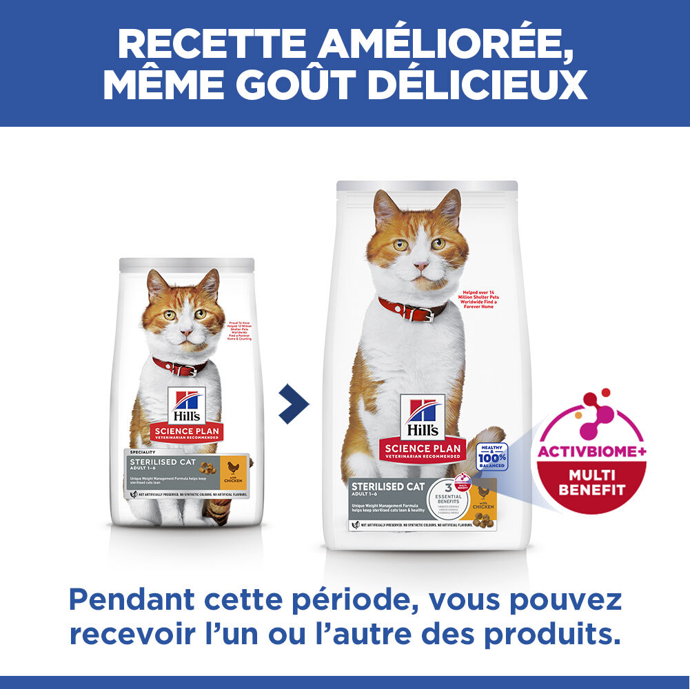 Hill's Science Plan -  Sterilised Cat Croquettes Pour Chat St&eacute;rilis&eacute; Au Poulet -  3kg Image num&eacute;ro 5