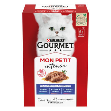 GOURMET - Sachets fraîcheurs MON PETIT aux Poissons pour chats adultes- 6x50g