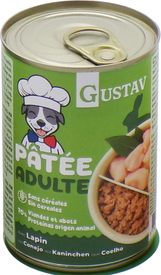 Gustav - Pâtée Adulte au Lapin pour Chiens - 400g