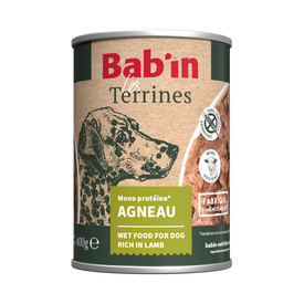Bab'in - Terrine Adulte Agneau pour Chiens - 400g
