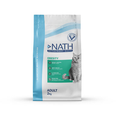 Nath Veterinary Diet - Croquettes Obesity Sans Céréales pour Chat - 2Kg