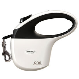 Flexi - Laisse à Enrouleur One Sangle pour Chiens - 5m Blanc/Noir