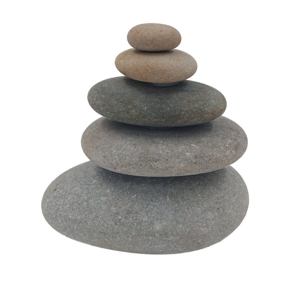 Tyrol - D&eacute;coration Pyramide 5 Galets Naturels - 12cm Image num&eacute;ro 1