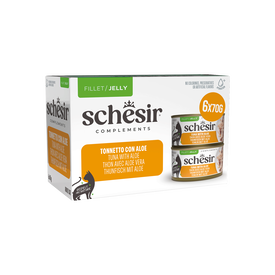 Schesir - Fillet Thon avec Alo&eacute; Vera en Gel&eacute;e pour Chats - 6x70g