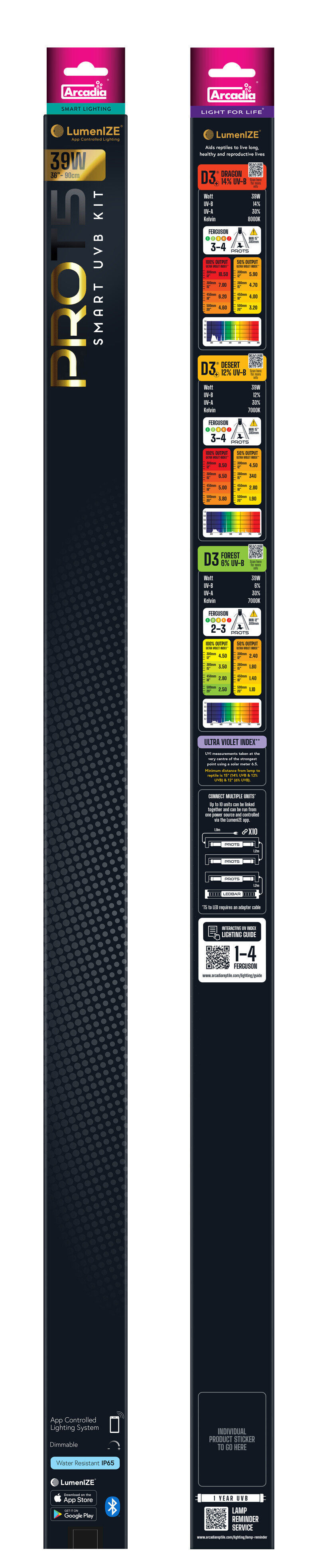 Arcadia - Luminaire Pro T5 Uvb Kit Dragonlamp 14% Uv-B, 39 Watt - R&eacute;ptiles Image num&eacute;ro 1