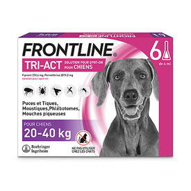 Frontline - Pipette Antiparasitaire Tri-Act pour Chien de 20 à 40Kg - 6x4ml