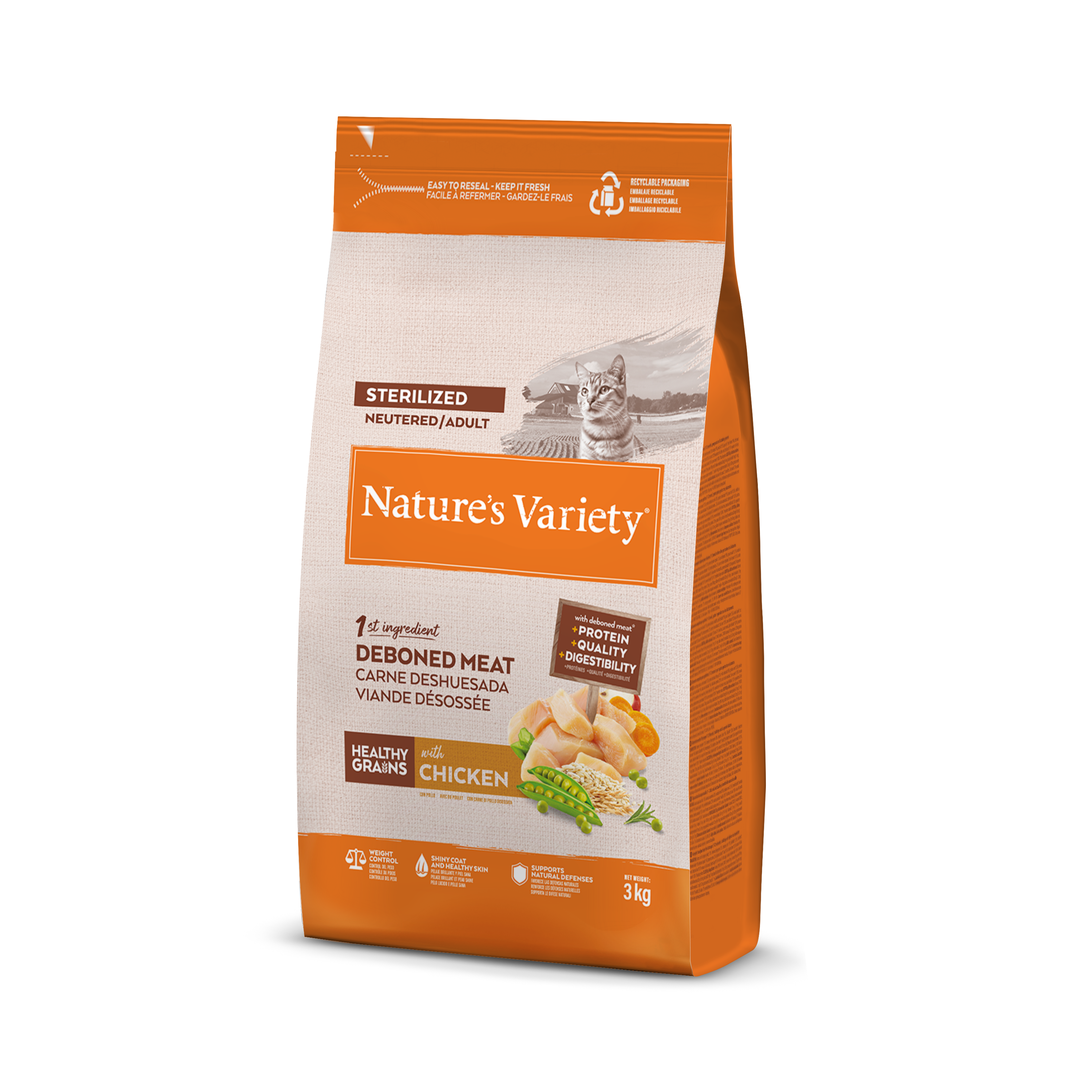 Nature's Variety - Croquettes Healthy Grains St&eacute;rilis&eacute; Poulet pour Chats - 3kg Image num&eacute;ro 7