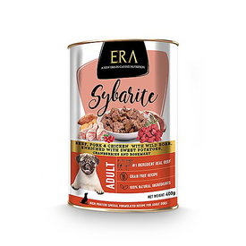 Era - Pâtée Sybarite Bœuf Porc Poulet et Sanglier pour Chiens - 400g