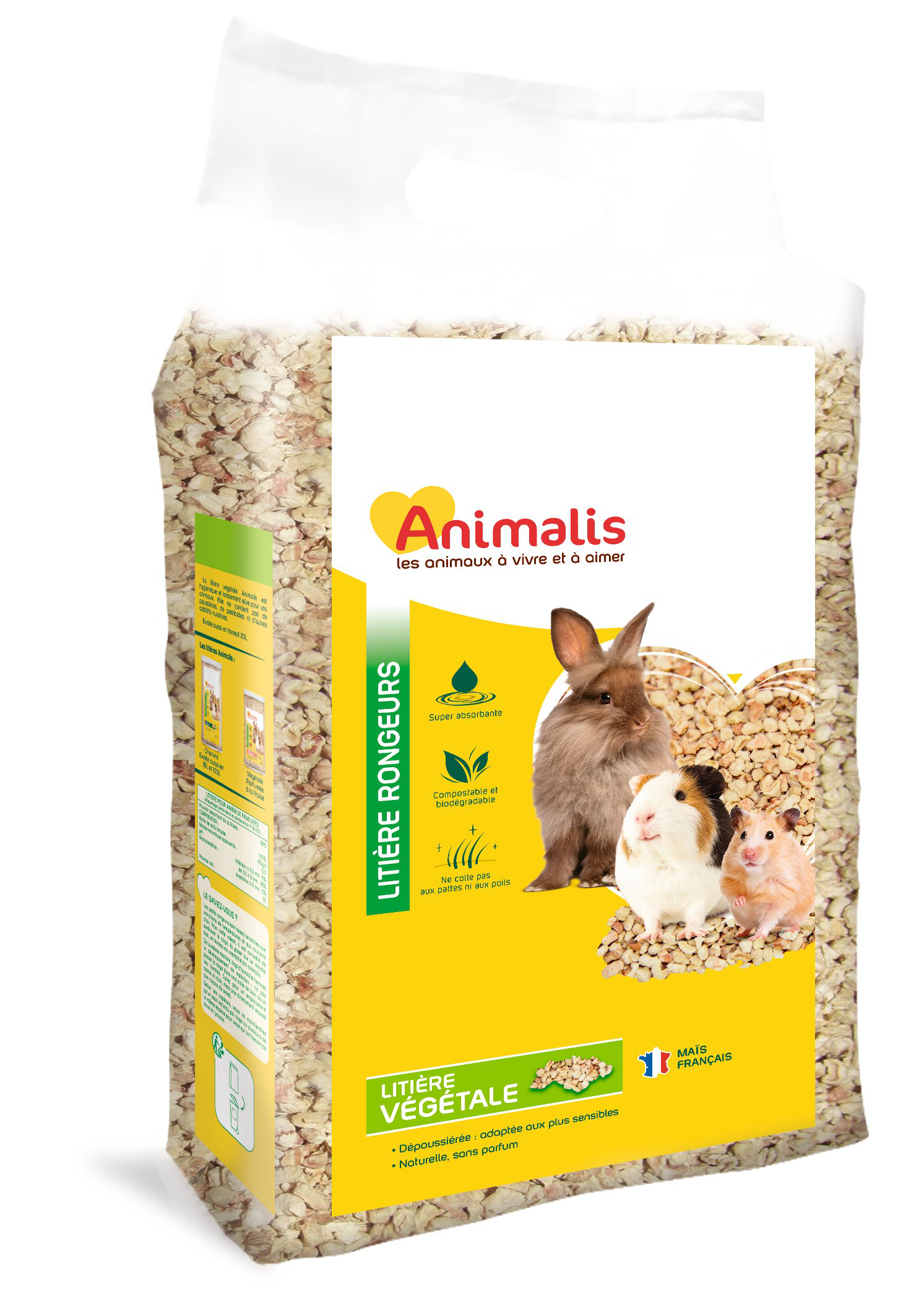 Animalis - Liti&egrave;re V&eacute;g&eacute;tale pour Rongeur - 5L Image num&eacute;ro 1