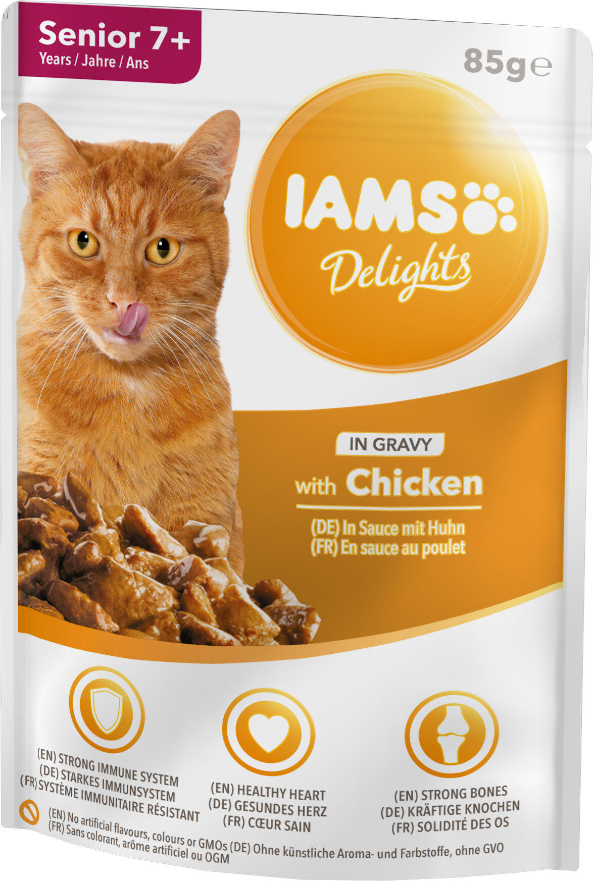 Iams -  Sachet Humide Delights Senior Poulet en Sauce pour Chats - 85g Image num&eacute;ro 1