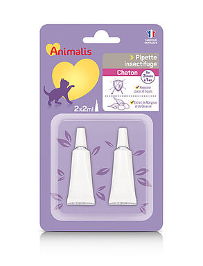 Animalis - Répulsif Insectifuge en Pipette pour Chaton - 2x2ml