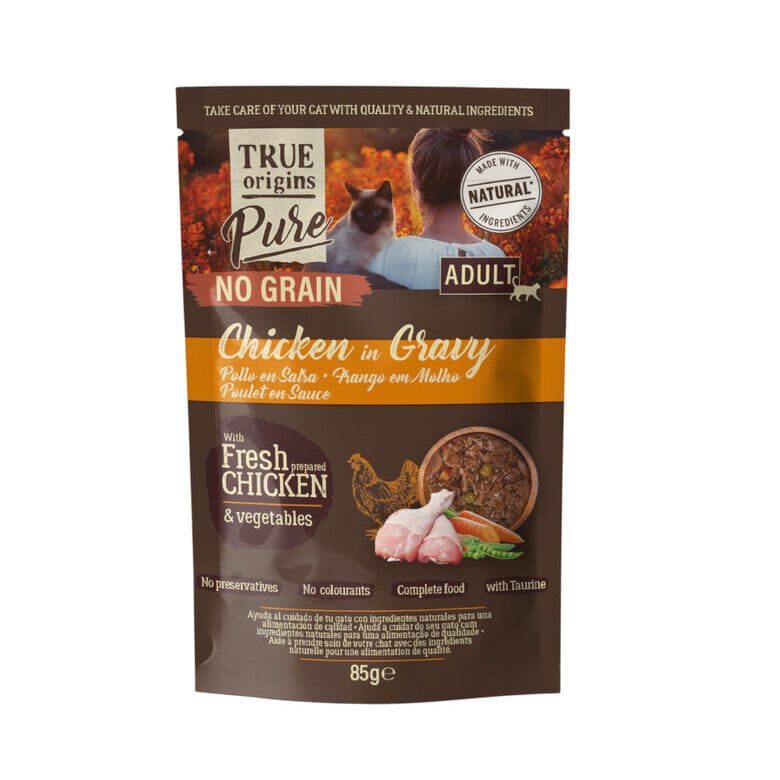 True Origins Pure - P&acirc;t&eacute;e en Sauce au Poulet sans C&eacute;r&eacute;ales pour Chats Adultes - 85g Image num&eacute;ro 1