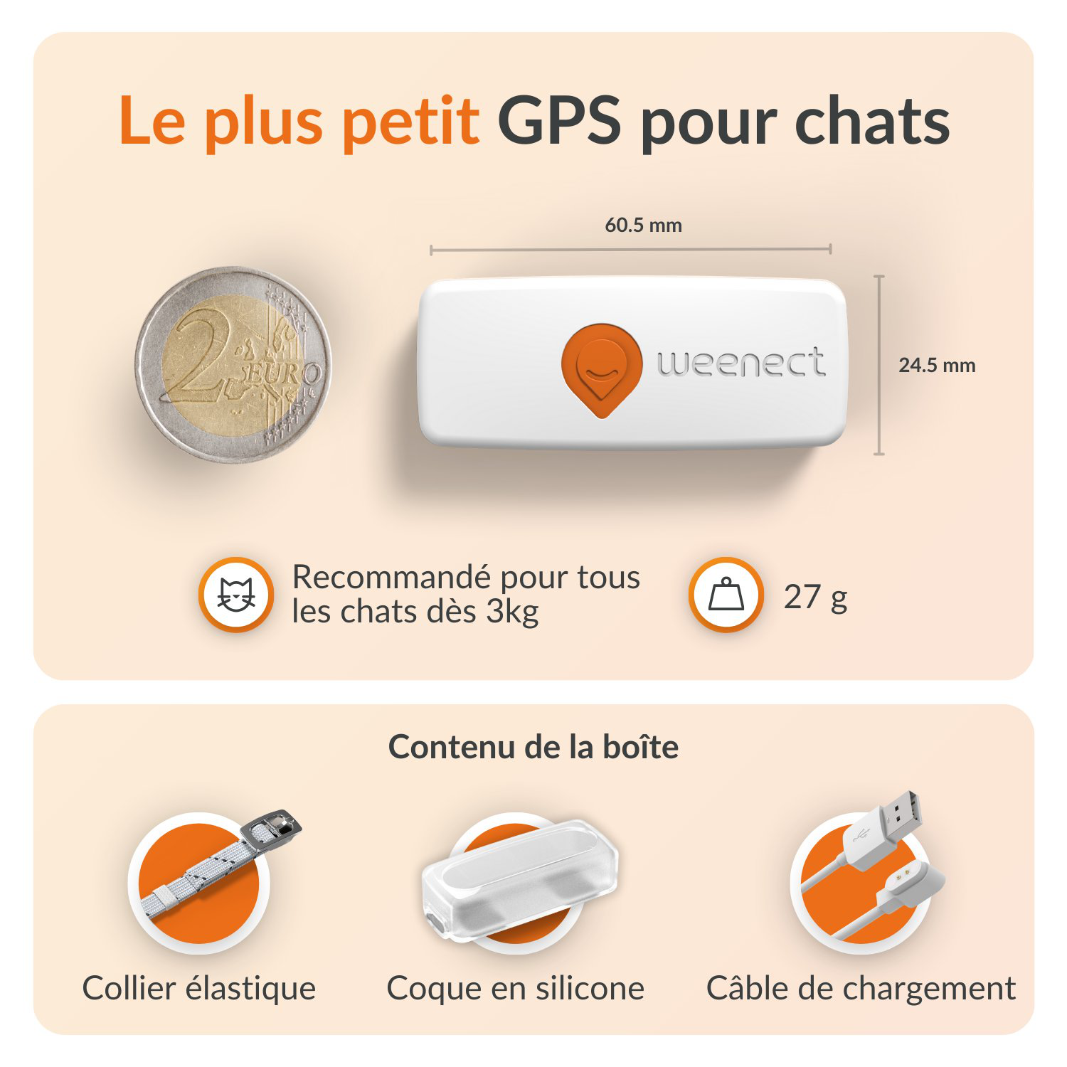 Weenect - Traceur GPS XS Edition 2023 pour Chats - Blanc Image num&eacute;ro 8