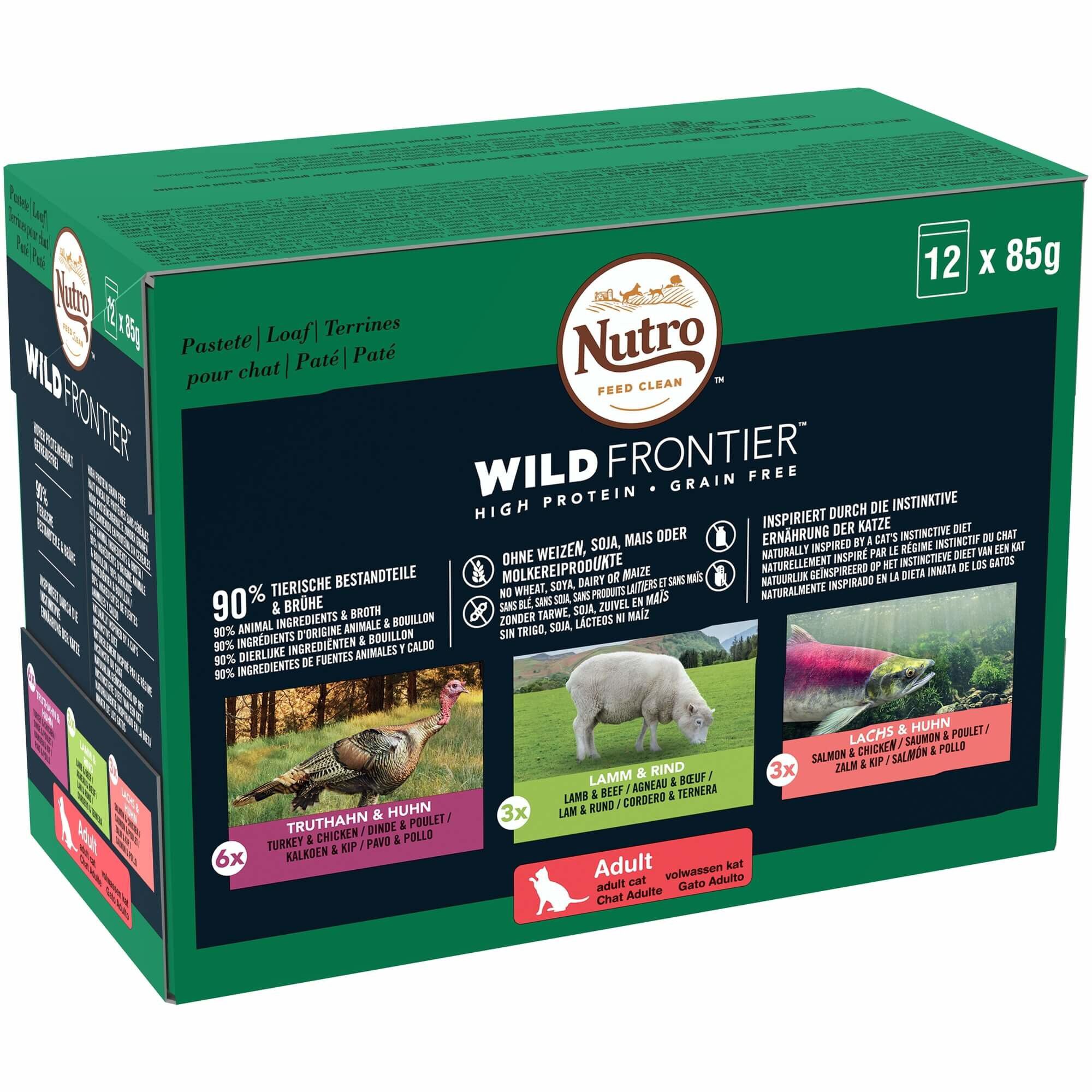 Nutro - Sachets Terrines WILD FRONTIER 3 Vari&eacute;t&eacute;s pour Chat - 12x85g Image num&eacute;ro 3