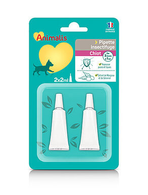 Animalis - Répulsif Insectifuge en Pipette pour Chiot - 2x2ml