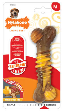 Nylabone - Jouet Os à Mâcher Extreme Chew B½uf et Fromage pour Chiens