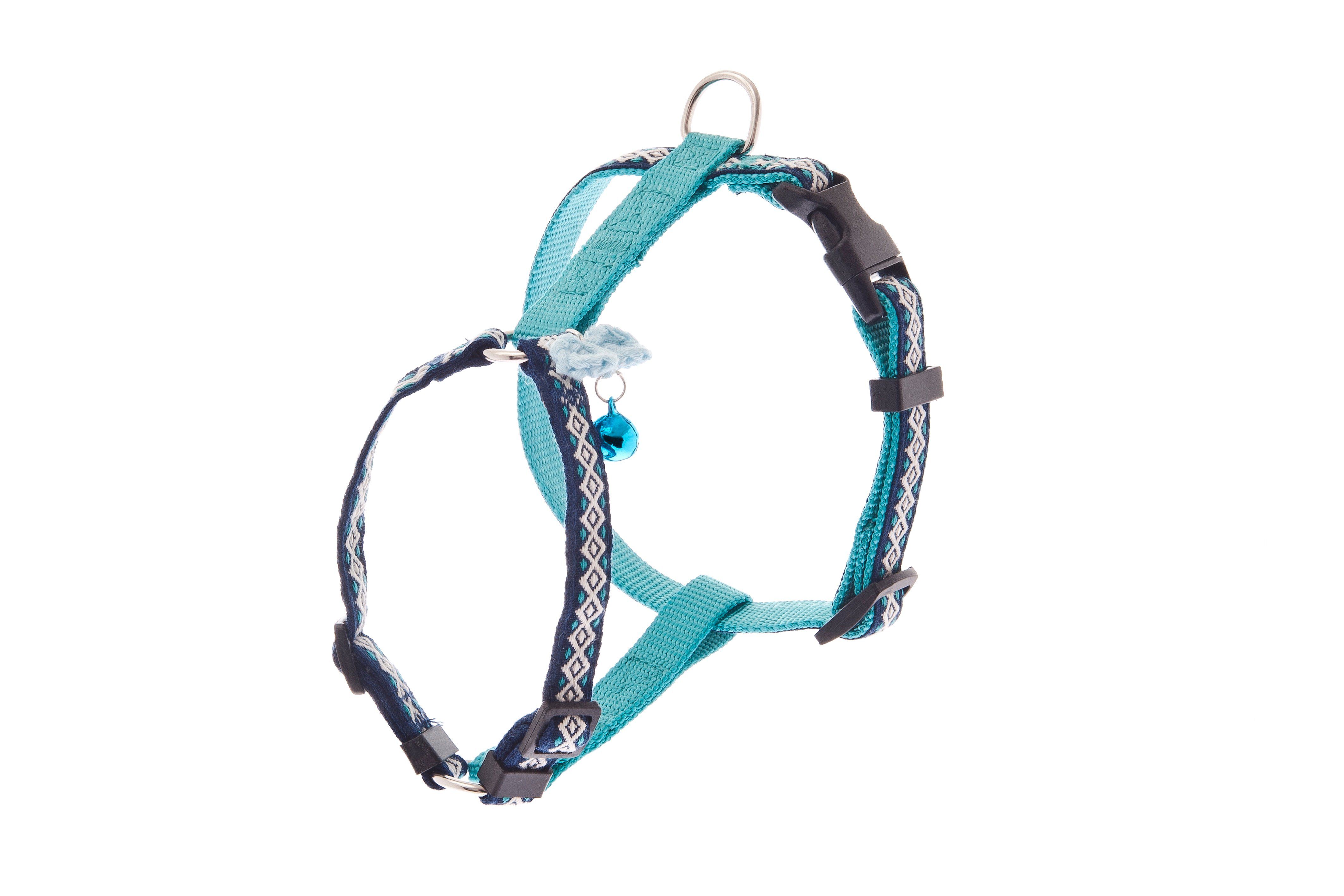 Ferribiella - Ensemble Laisse + Harnais R&eacute;glable Bleu pour Chats - L Image num&eacute;ro 1