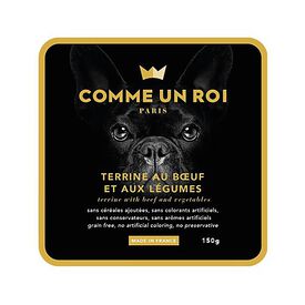 Comme Un Roi - Terrine au Boeuf et aux Légumes pour Chien - 150g