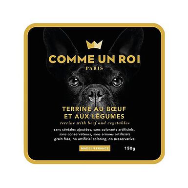 Comme Un Roi - Terrine au Boeuf et aux Légumes pour Chien - 150g