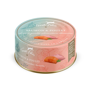 Terra Felis - Aliment Naturel au Saumon et Poulet pour Chats - 80g