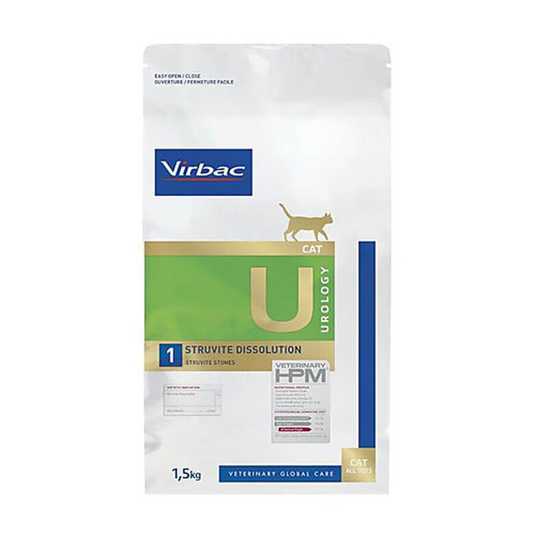 Virbac - Croquettes Veterinary HPM Urology Struvite Dissolution pour Chats - 1,5Kg image number null