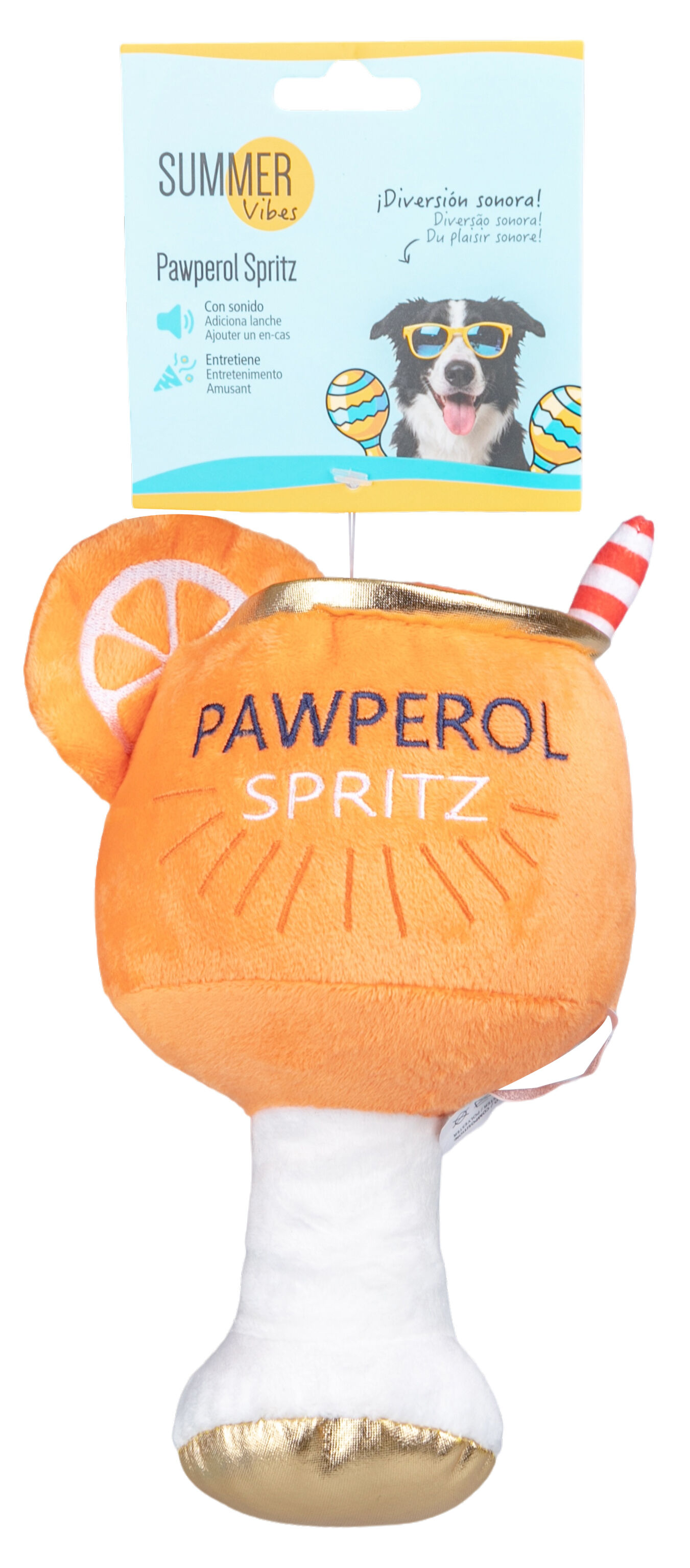 Summer Vibes - Peluche Cocktail "Pawperol" pour Chiens - 25cm Image num&eacute;ro 2