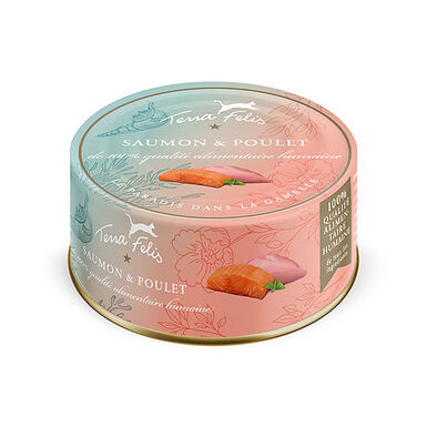 Terra Felis - Aliment Naturel au Saumon et Poulet pour Chats - 80g