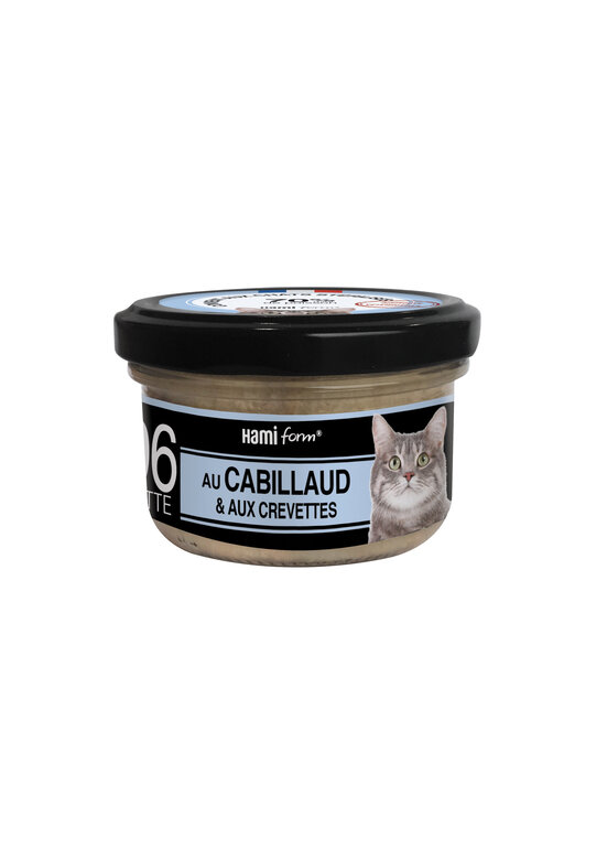 Hamiform - Les Cuisinés N°6 au Cabillaud et Crevettes pour Chats - 80g Image numéro 1 Hamiform - Les Cuisinés N°6 au Cabillaud et Crevettes pour Chats - 80g Image numéro 1