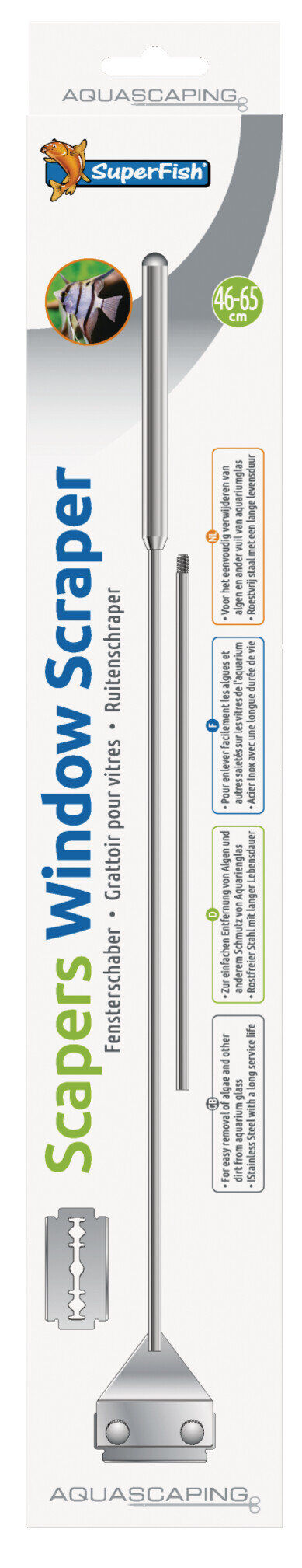 Superfish - Grattoir &agrave; Vitres en Inox pour Aquarium - 46-65cm Image num&eacute;ro 1