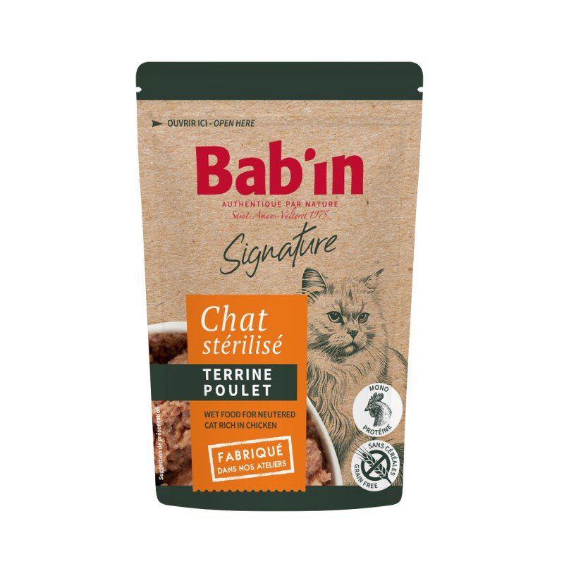 Bab'in - Terrine au Poulet pour Chats  - 80g Image num&eacute;ro 1