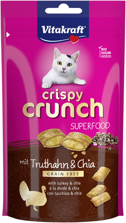 Vitakraft - Crispy Crunch Superfood dinde&chia - 60g Image numéro 1 Vitakraft - Crispy Crunch Superfood dinde&chia - 60g Image numéro 1