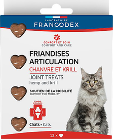 Francodex - Friandises Articulation Chanvre et Krill pour Chats - x12