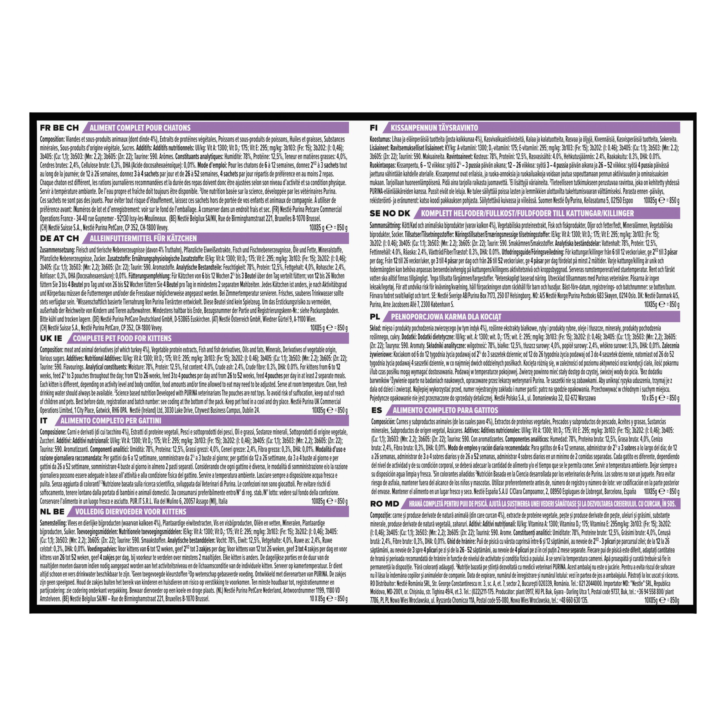 Pro Plan - Bouch&eacute;e en Sauce NutriSavour Junior &agrave; la Dinde pour Chaton - 10x85g Image num&eacute;ro 4